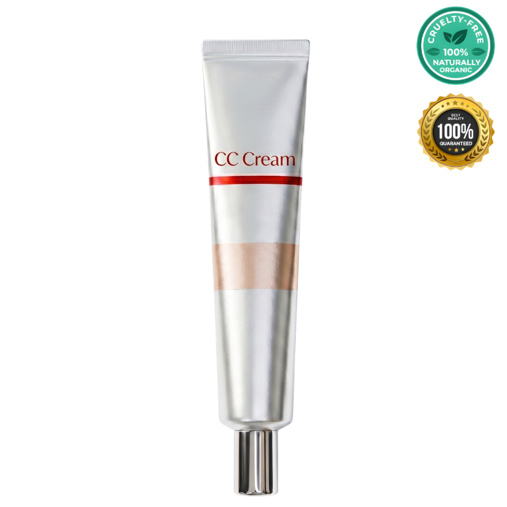 CC Cream tube showcasing moisturizing benefits for a fresh, smooth complexion.