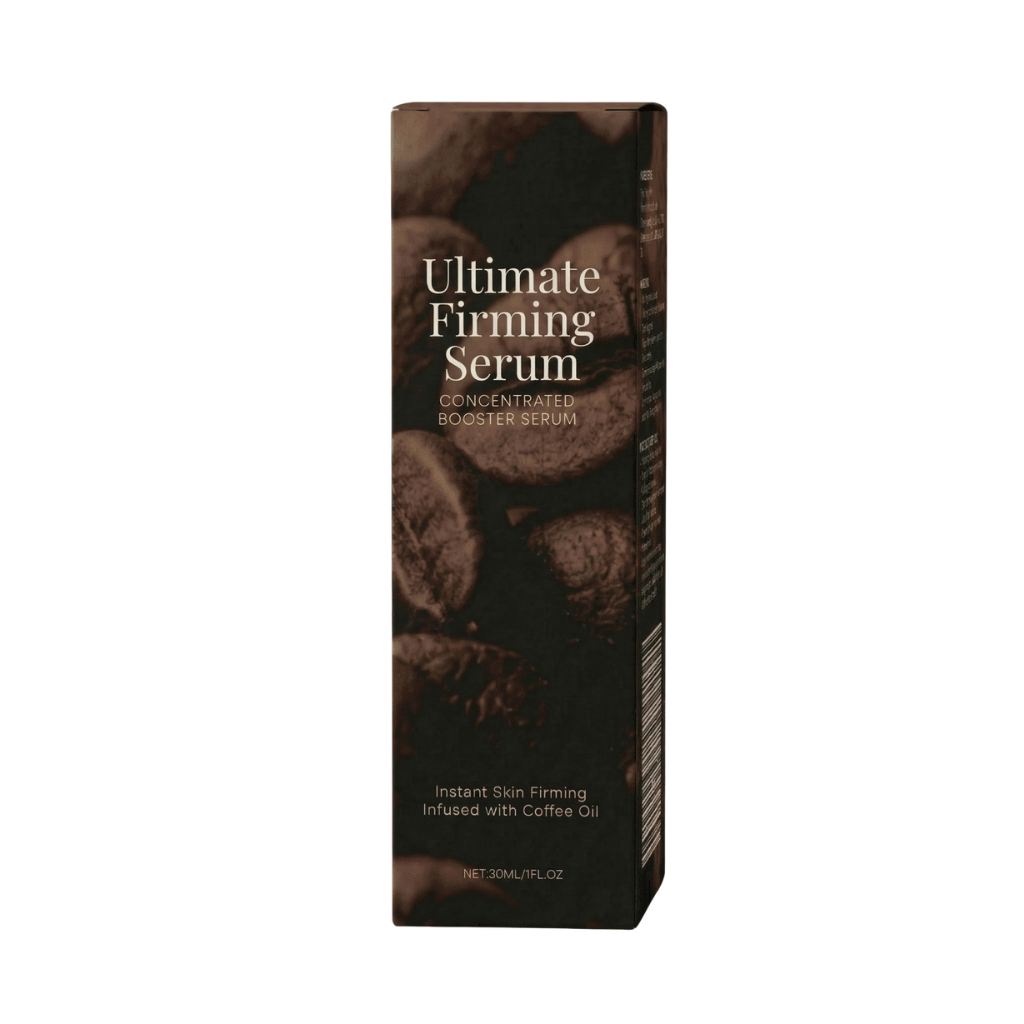 Ultimate Firming Serum packaging showcasing concentrated booster for instant skin firming.