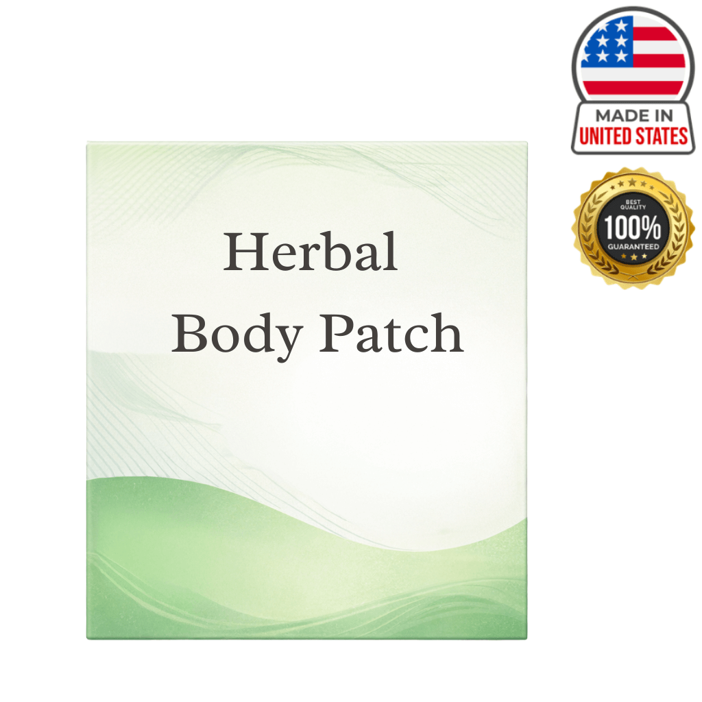 Herbal Body Patch packaging displaying gentle skin-care benefits and refreshing feel.
