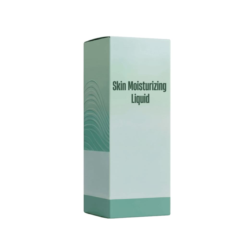 Skin Moisturizing Liquid packaging with modern design, ideal for hydration and skin nourishment.