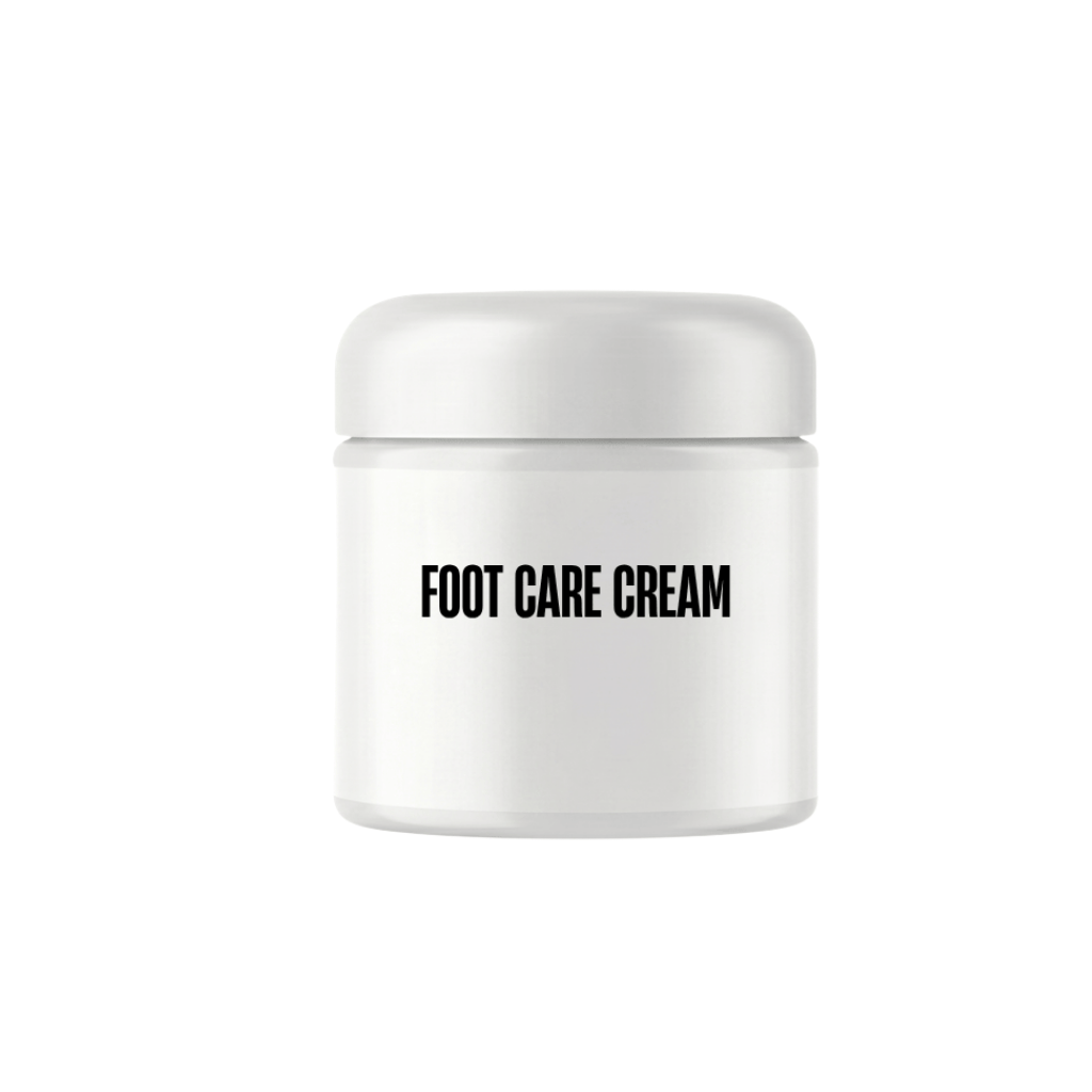 Foot Care Cream jar for smooth and nourished feet, featuring a lightweight skincare formula.