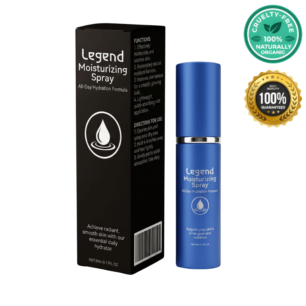 Legend Moisturizing Spray for all-day hydration, cruelty-free and naturally organic skincare solution.