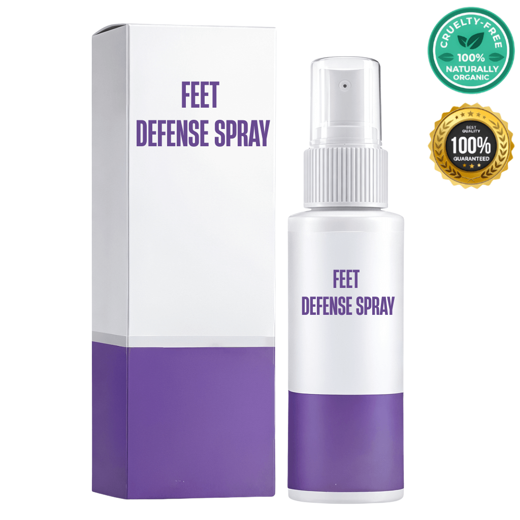 Feet Defense Spray in a sleek packaging, promoting fresh and smooth feet care.