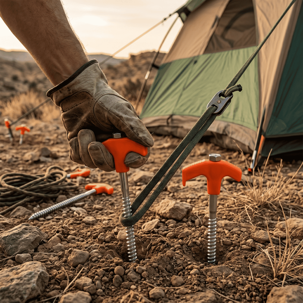 8" Screw in Tent Stakes Kit (4Pc)