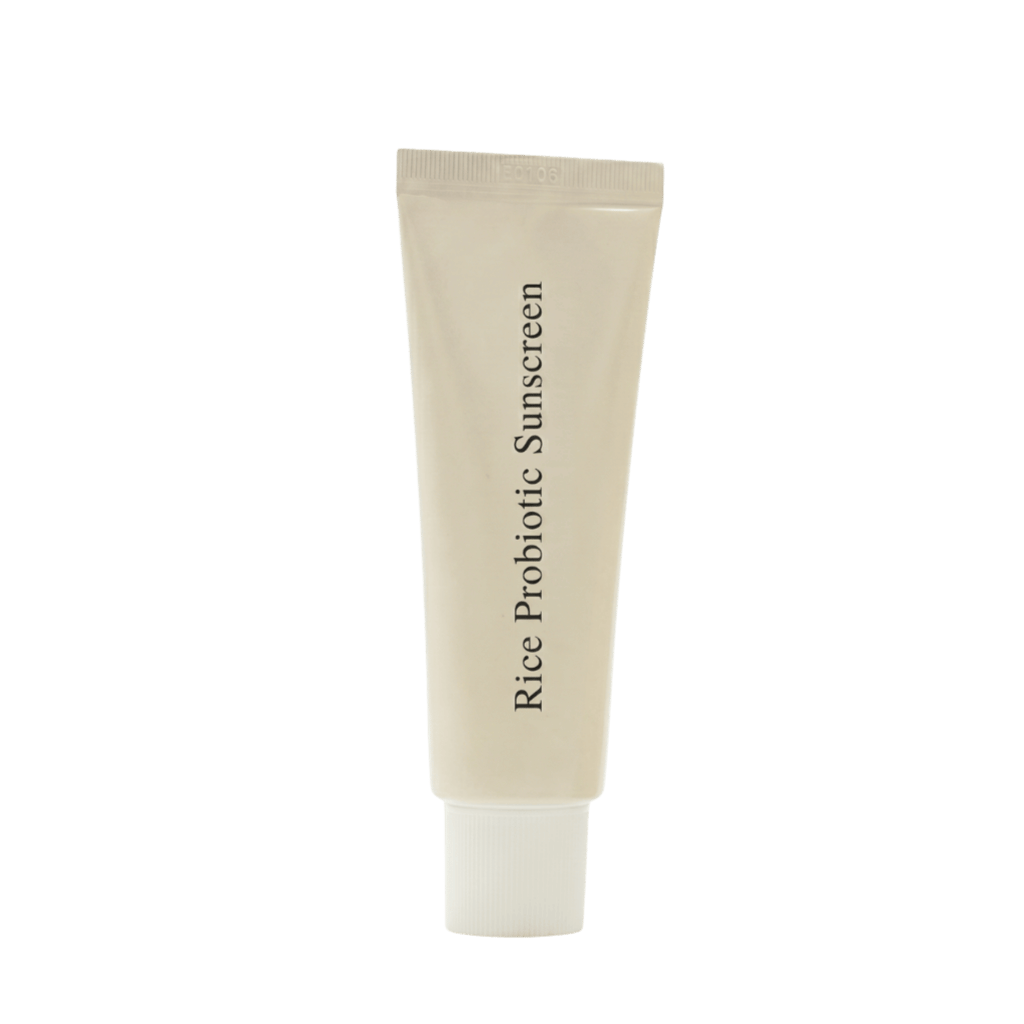 Rice Probiotic Sunscreen in a sleek tube, perfect for daily moisturizing and protection.