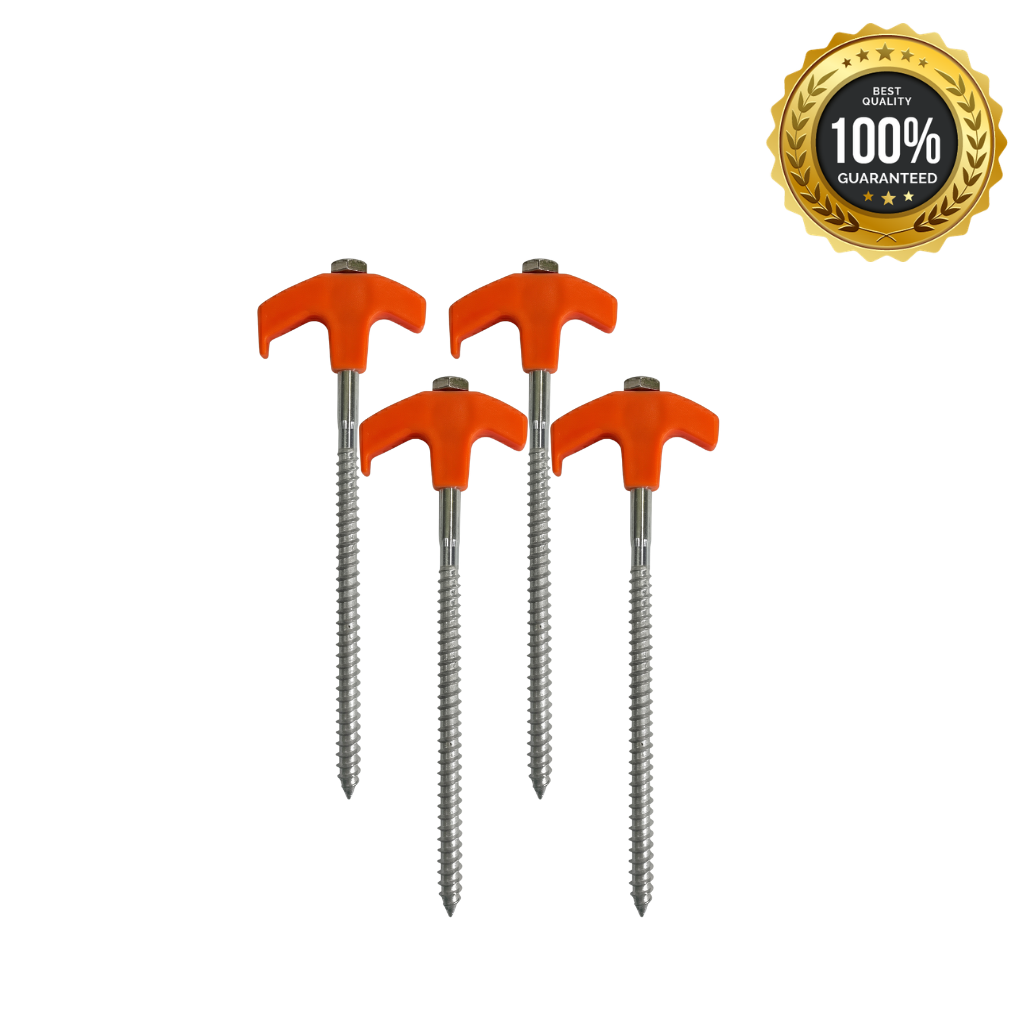 8" Screw in Tent Stakes Kit (4Pc)