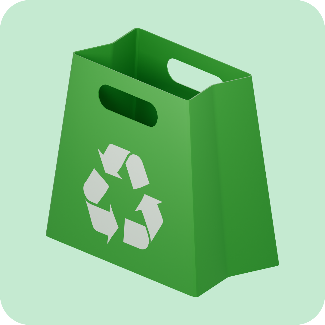 Eco-Friendly Packaging green recyclable bag with handle for sustainable choices.