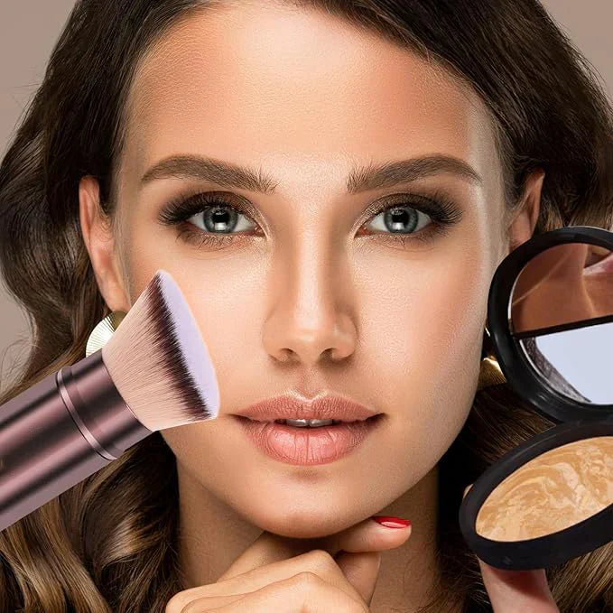 Zeyla GlideBrush Hair Straightening Brush showcasing smooth hair and sleek styling tools on a model.